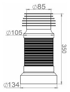 Гофра для унитаза AV ENGINEERING 350 мм (AVE129350) - фотография № 2