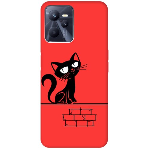 Матовый чехол Scratchy and wall для Realme C35 / Рилми С35 с 3D эффектом красный матовый чехол heart для realme c35 рилми с35 с 3d эффектом красный