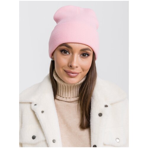 Шапка бини AVERKATOR, размер 52-56, розовый новинка 2023 зимняя шапка бини для женщин вязаная шапка женская толстая шерстяная шапка шарф теплая уличная ветрозащитная шапка