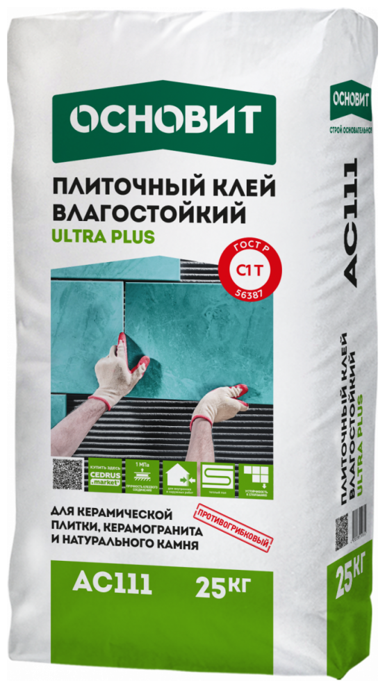 фото Плиточный клей Противогрибковый основит ULTRA PLUS AC111 (25 кг)