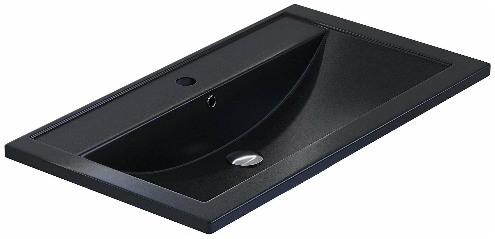 Раковина кварцевая для ванной Uperwood Foster Quartz 80 см, черная матовая, уголь - фотография № 4
