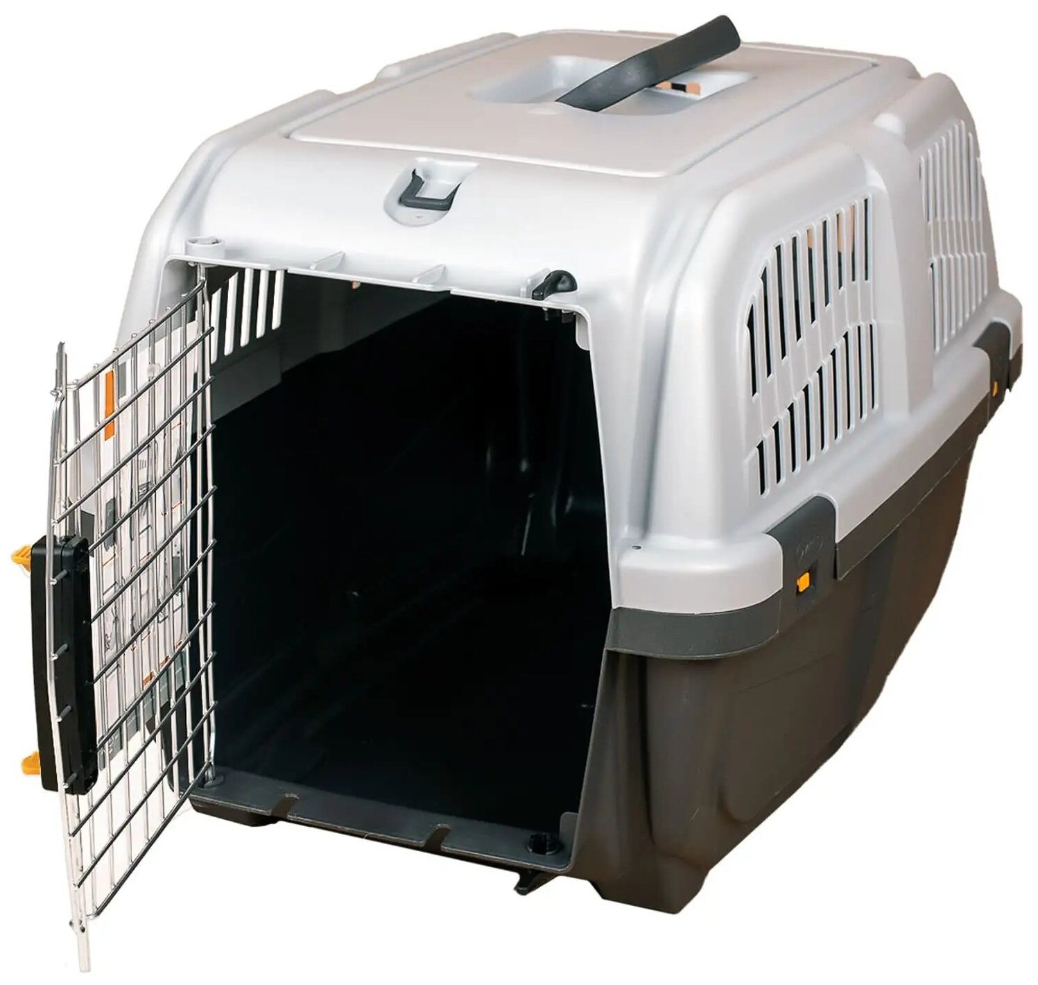 MPS переноска для собак и кошек SKUDO 3 60х41х40h см с металлической дверцей с замком серая - фотография № 4