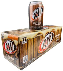 Газированный напиток A&W Root Beer (безалкогольное корневое пиво) (США), 355 мл (12 шт)