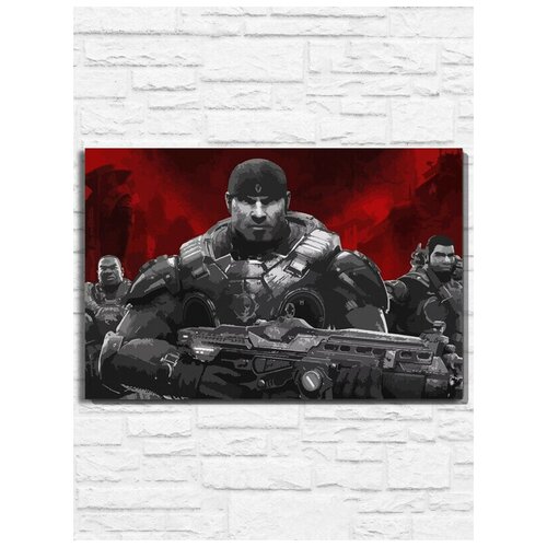 Картина по номерам на холсте игра Gears Of War Ultimate (PS, Xbox, PC, Switch) - 11114 Г 60x40