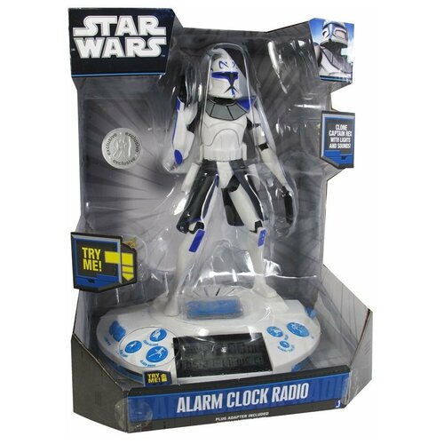 Фигурка Star Wars Командир Рекс (29 см) Часы-будильник с радио Звездные Войны