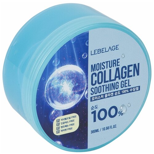 Lebelage Универсальный гель с коллагеном / Moisture Collagen 100% Soothing Gel, 300 мл гель для тела lebelage гель для лица и тела универсальный с коллагеном gel moisture collagen 100%