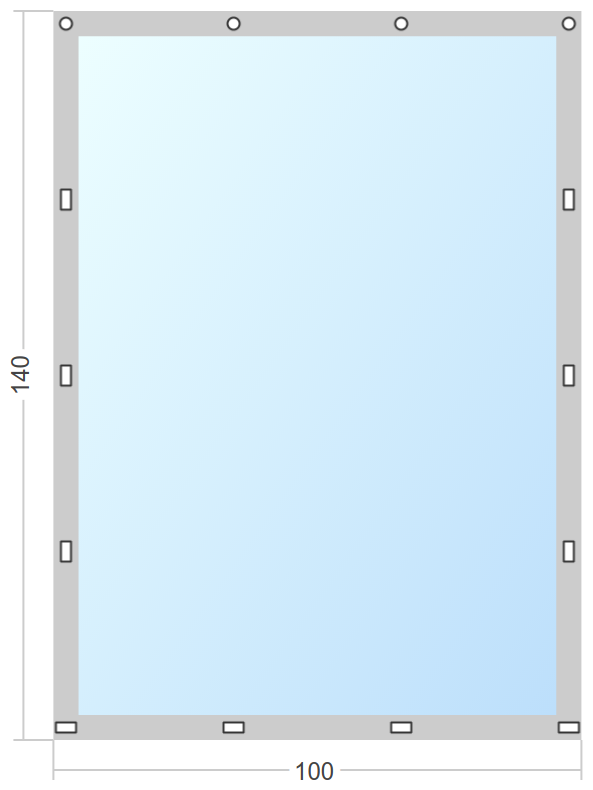 Мягкое окно Софтокна 100х140 см съемное, Скоба-ремешок, Прозрачная пленка 0,7мм, Серая окантовка, Комплект для установки - фотография № 2