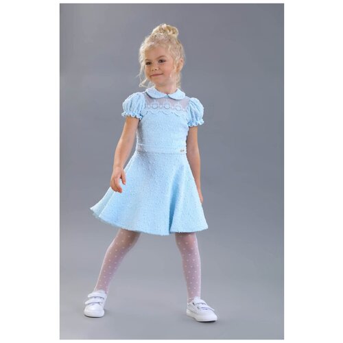 фото Платье маленькая леди, размер 110, голубой