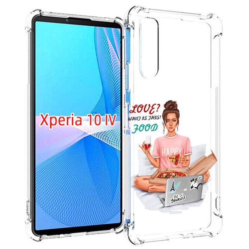 Чехол MyPads девушка-с-ноутбуком женский для Sony Xperia 10 IV (10-4) задняя-панель-накладка-бампер