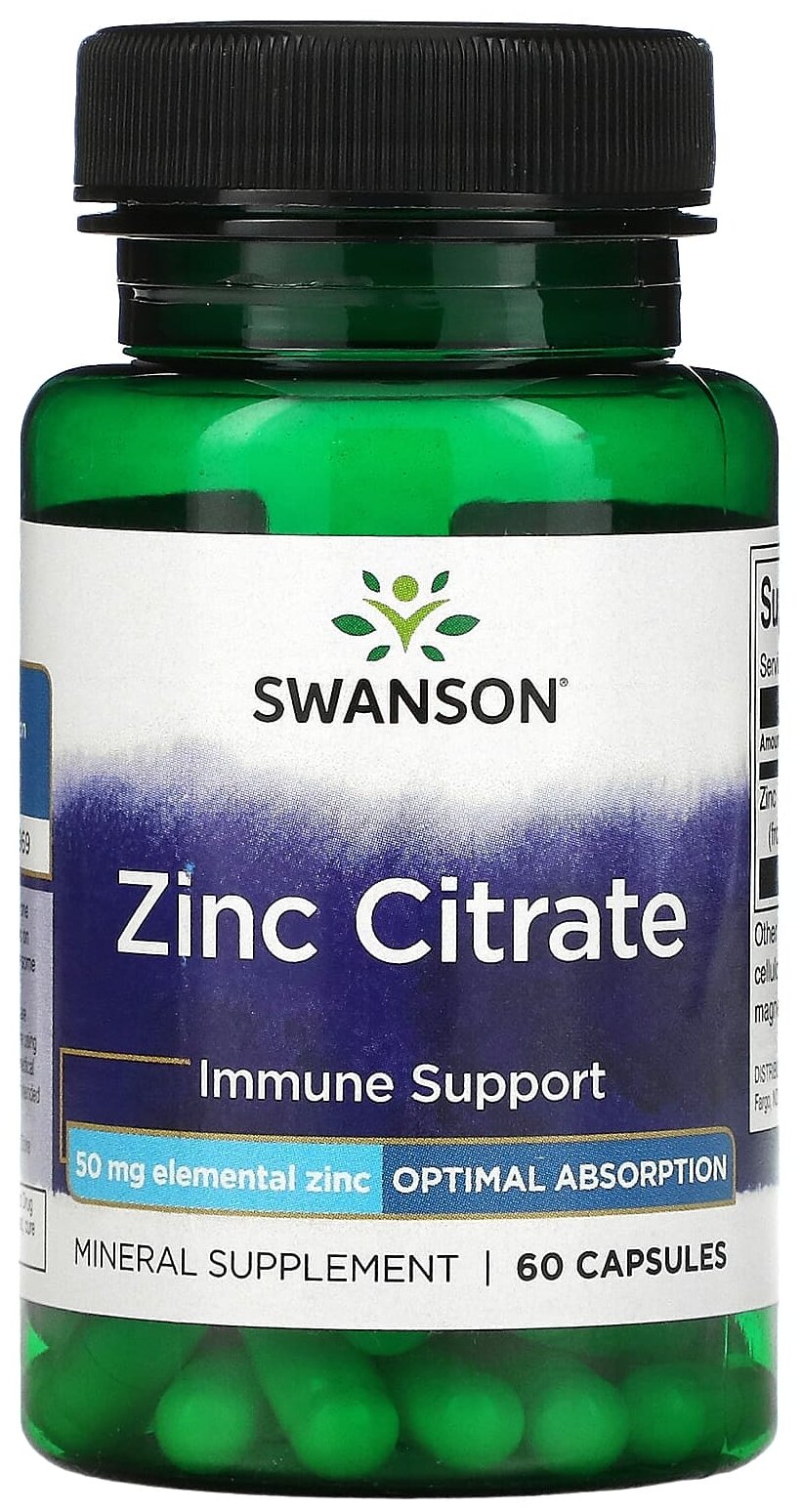 Zinc Citrate, 50 мг, 50 г, 60 шт.