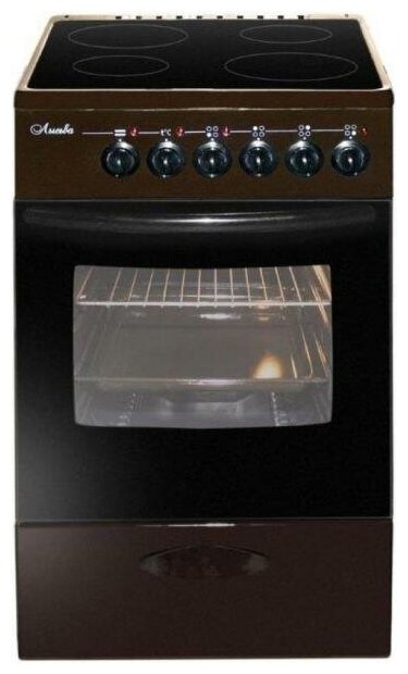электрическая плита Лысьва EF4011MK00 (ЭПС 411 МС) (коричневая, классика С) - фотография № 1