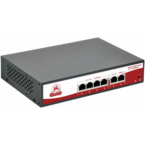 Коммутатор на 4 PoE порта SR-PS0420FBL 4port 10 100m poe 1port uplink ethernet switch 48v vlan lan poe switch rj45 ieee 802 3af network switch for cctv camera pc 250m