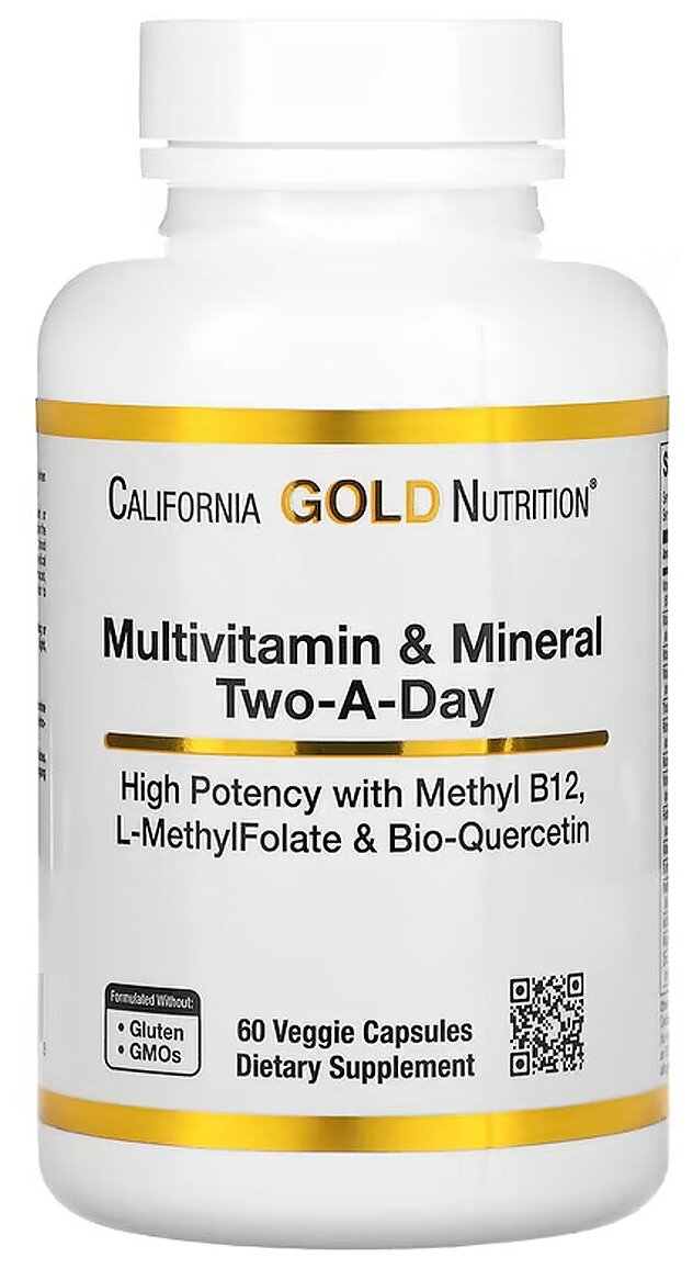 Multivitamin and Mineral, Two-A-Day, 60 капсул