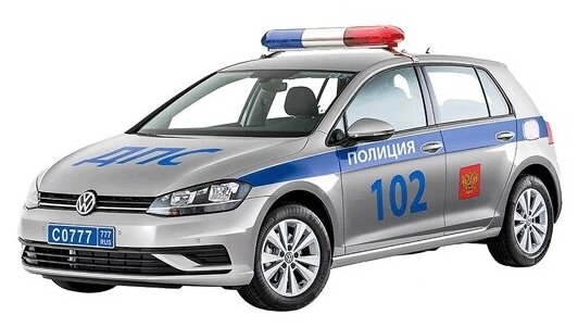 Модель машины Технопарк Volkswagen Golf, Полиция, инерционная GOLF-P - фотография № 5