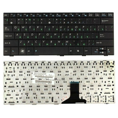 Клавиатура для ноутбука Asus Eee PC 1001P 1001PX 1005P Series Плоский Enter Черная без рамки PN MP-09A33SU-5282 938₽