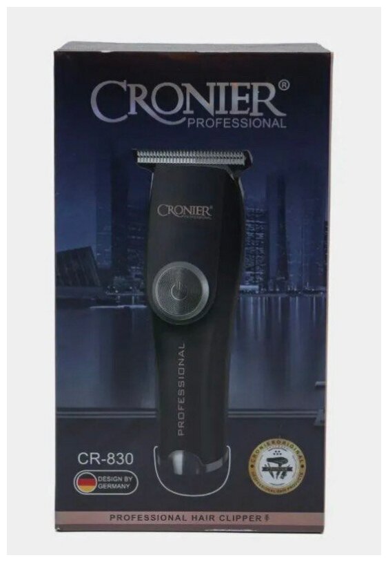 Профессиональный триммер для стрижки волос с насадками Cronier CR-830 (чёрный) - фотография № 11
