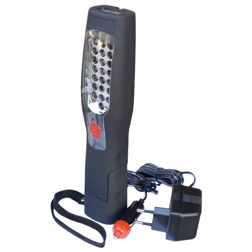 WIEDERKRAFT Фонарь светодиодный аккумуляторный пылевлагозащищенный корпус аккумулятор Li-ion 2200mAh 21 спереди и 5 с торца LEDs в комплекте зарядное устройство от сети и от прикуривателя WDK-65512 3539₽