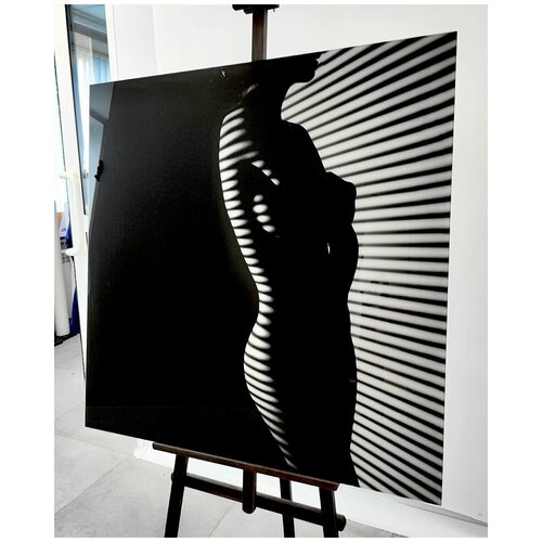 Большая интерьерная картина на закаленном стекле Shadow 100х100см ALUMOART