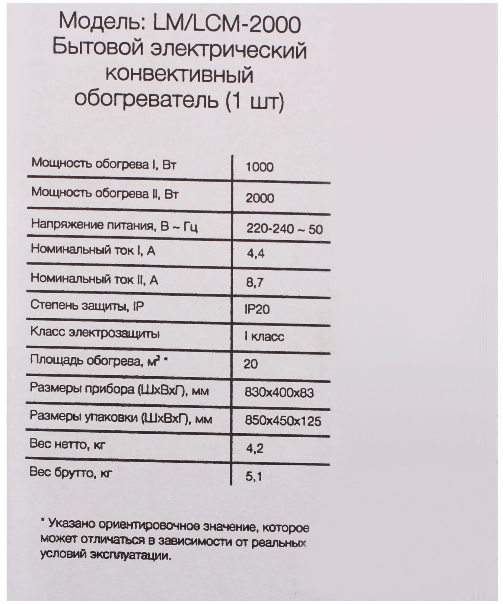 Конвектор электрический Equation LM/LCM-2000 с механическим термостатом, 2000 Вт - фотография № 3