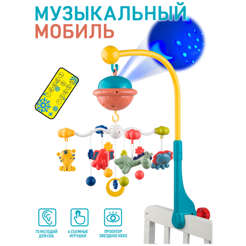 Детский мобиль-карусель на кроватку со звуковыми и световыми эффектами
