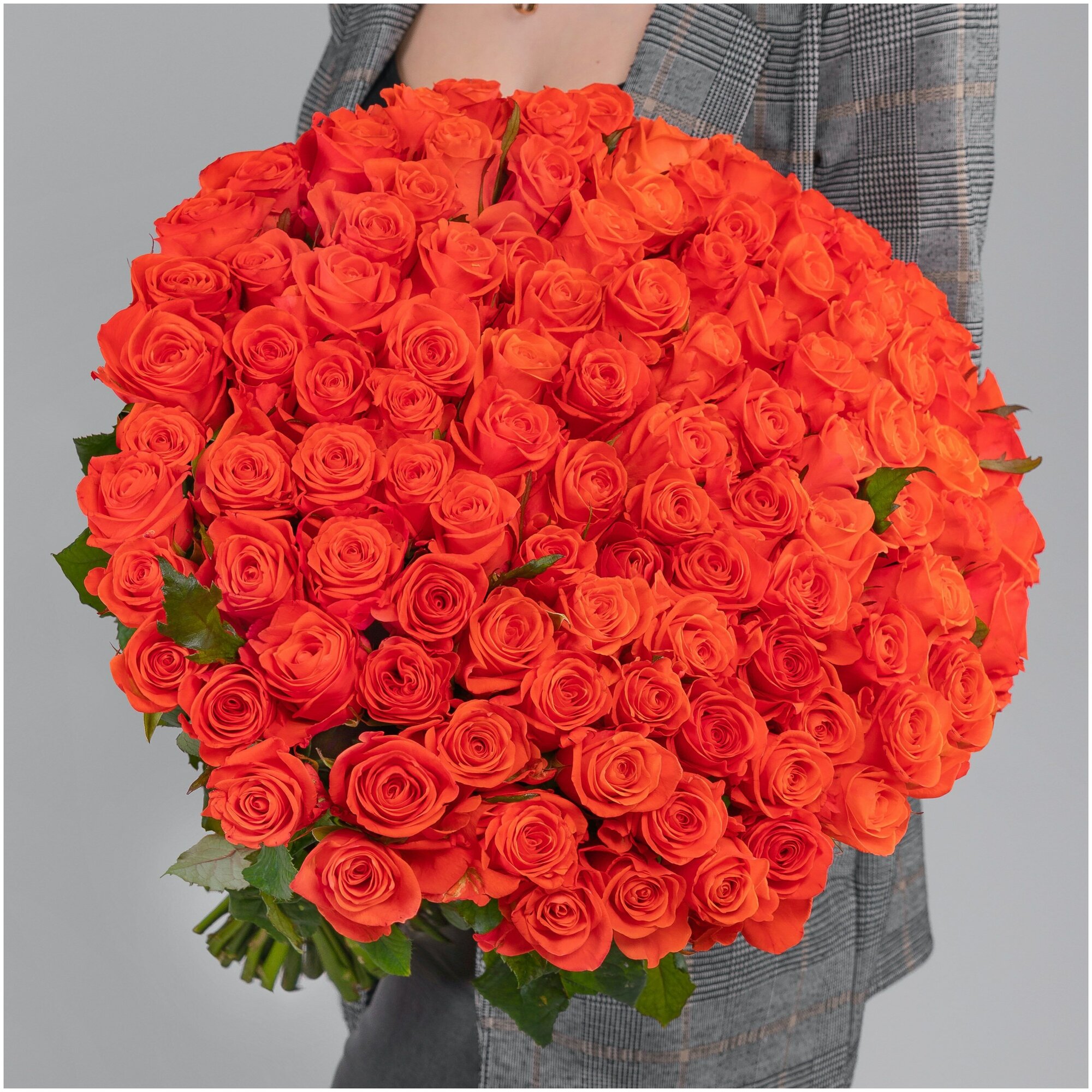 101 Ярко-Оранжевая Роза (40 см.)