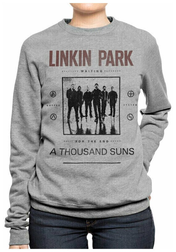 Свитшот DreamShirts с принтом Linkin Park Женский Серый 