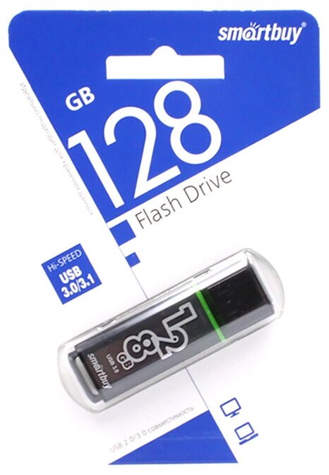 USB-накопитель 3.0 128GB Smartbuy Glossy черный