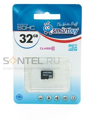 SB32GBSDCL10-00, карта памяти Micro SDHC 32GB Class 10, без адаптера, SmartBuy