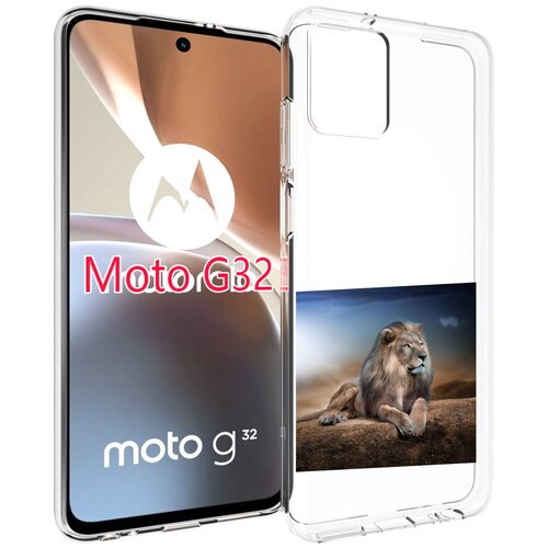 Чехол MyPads Лев-наблюдает для Motorola Moto G32 задняя-панель-накладка-бампер чехол mypads смуглый лев мужской для motorola moto g32 задняя панель накладка бампер