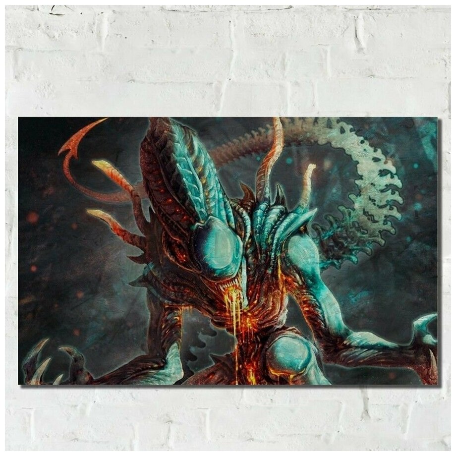 Картина интерьерная на рельефной доске рисунок ОСП игра Aliens Fireteam Elite - 11357