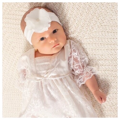 фото Платье "витель мини" с повязкой на голову (80) бежевый, 80 littlestar