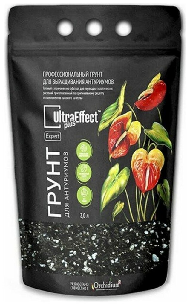Грунт премиальный для выращивания антуриумов UltraEffect Plus Expert, 3 л