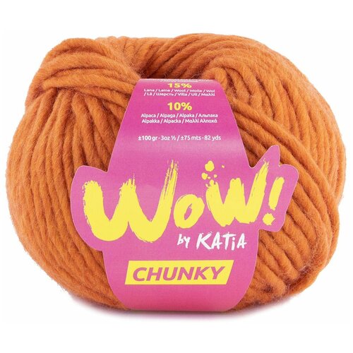 Пряжа для вязания Katia Wow-Chunky, 75% акрил, 15% шерсть, 10% альпака пряжа katia wow chunky 51 светло серый