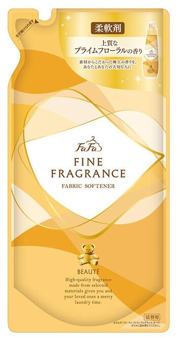 NISSAN FaFa Fine fragrance BEAUTE Кондиционер для белья с антистатиком, аромат цветов и мускуса, сменная упаковка 500мл