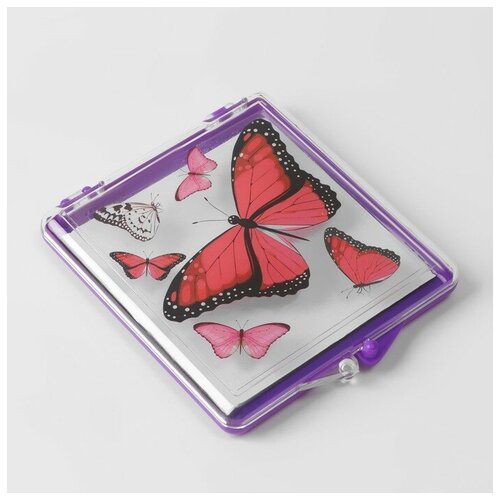 Игольница магнитная «Бабочки», 7 × 8 см, цвет фиолетовый