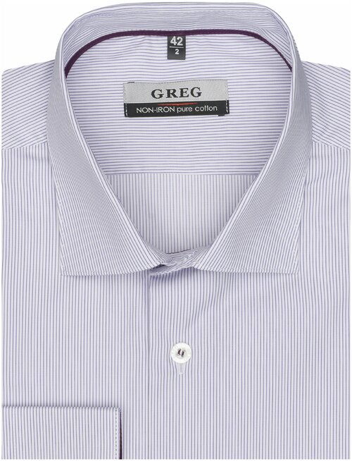 Рубашка GREG, размер 174-184/40, сиреневый