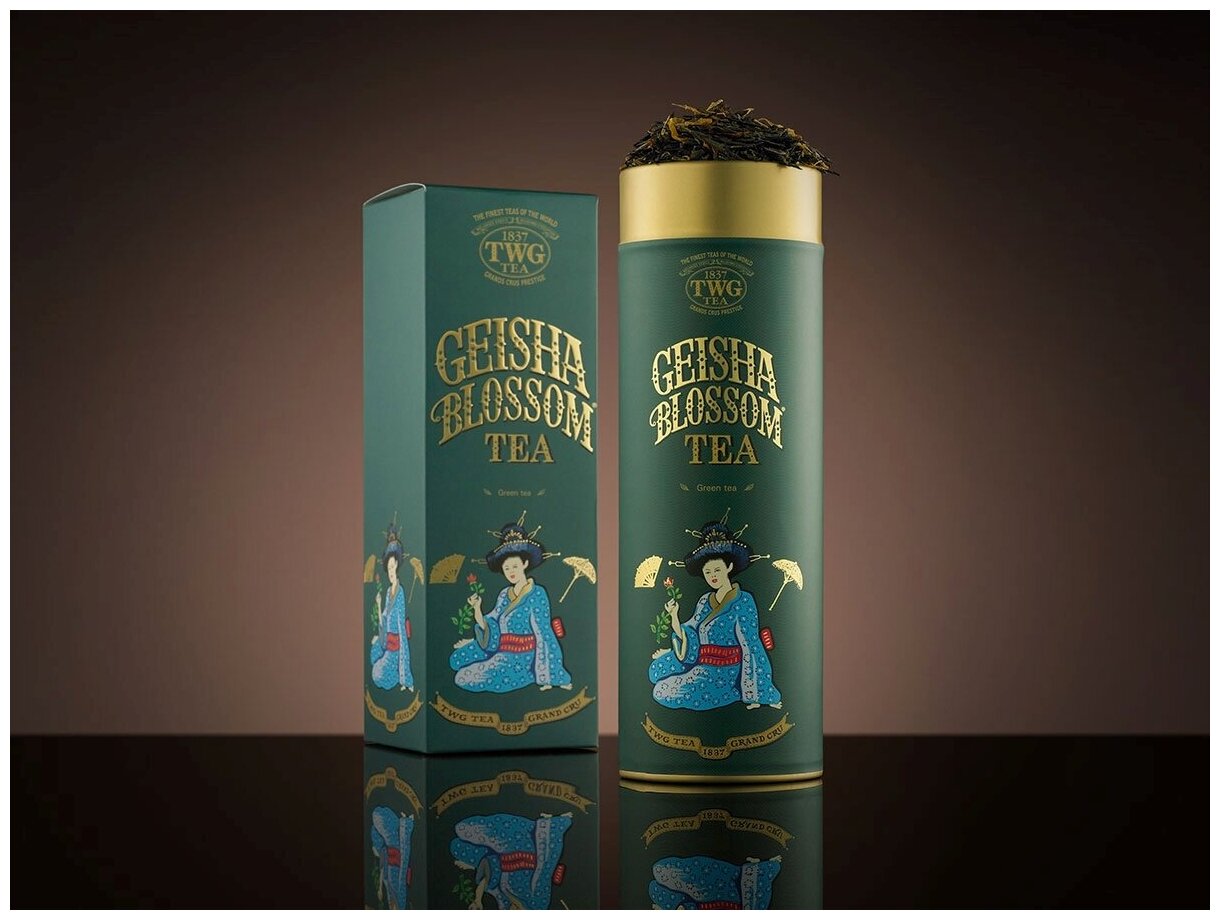 Сингапурский Чай зеленый листовой в тубах TWG Geisha Blossom Tea, Гейша Блоссом 100 грамм - фотография № 6