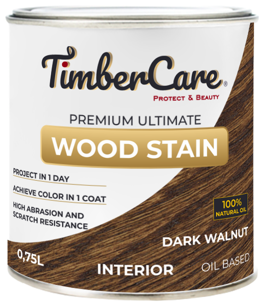 Масло тонирующее TimberCare Wood Stain (цвет: Темный орех/ Dark walnut), банка 0,75л - фотография № 1