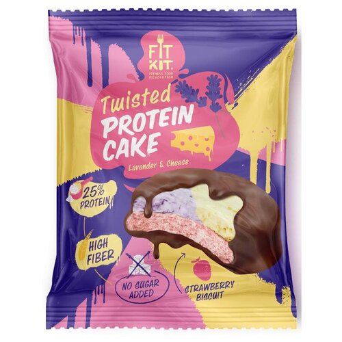Fit Kit Протеиновое суфле Protein Twisted Cake 70 гр (лаванда-сыр)
