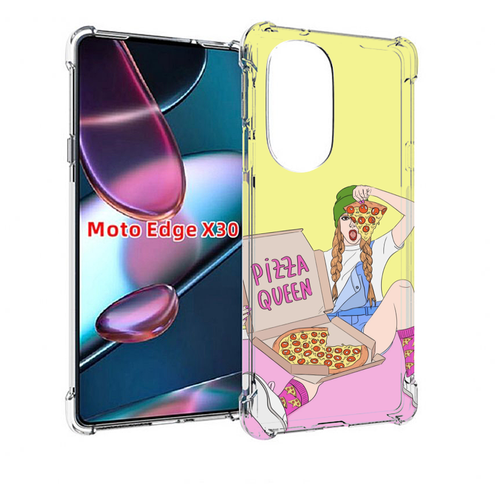 Чехол MyPads королева-пиццы женский для Motorola Moto Edge X30 задняя-панель-накладка-бампер