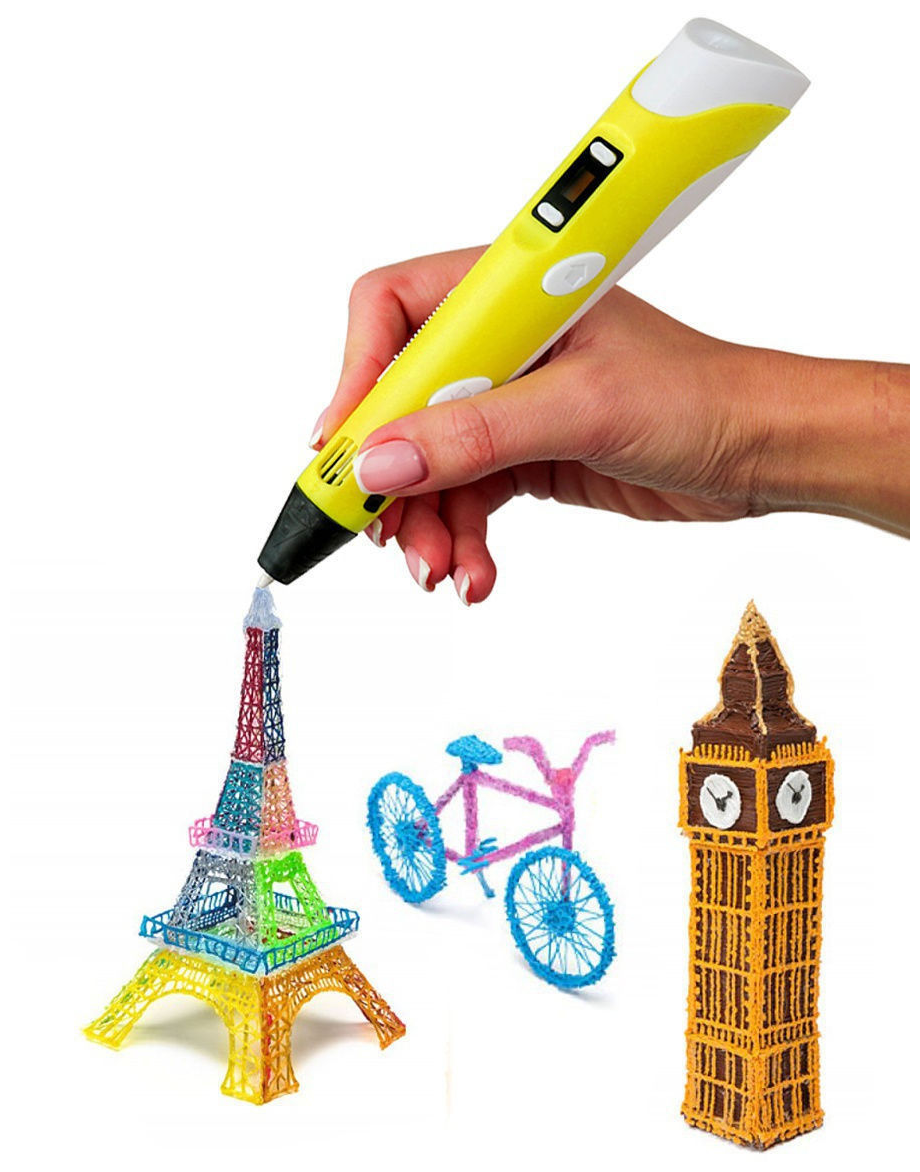 3D ручка 3D Pen-2 с дисплеем желтая