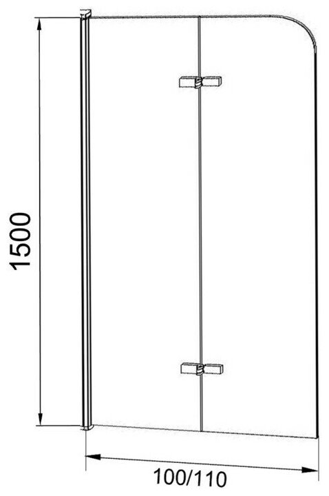 Шторка для ванны Grossman GR-106/110 BLACK 110х150 прозрачная, черная - фотография № 4