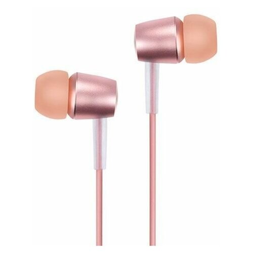 Вакуумные наушники с микрофоном, Hoco M10 Metal Universal Wire Control Earphone, розовые