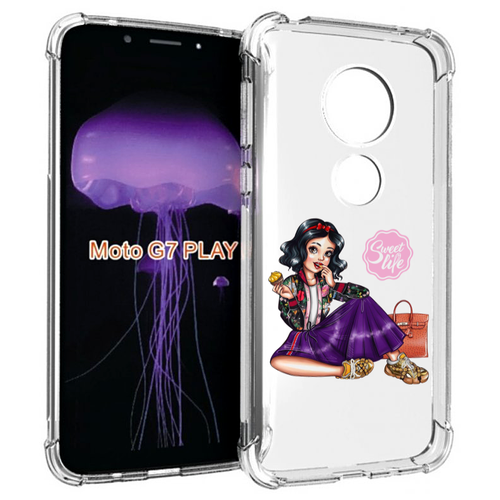 Чехол MyPads Сладкая-жизнь женский для Motorola Moto G7 Play задняя-панель-накладка-бампер