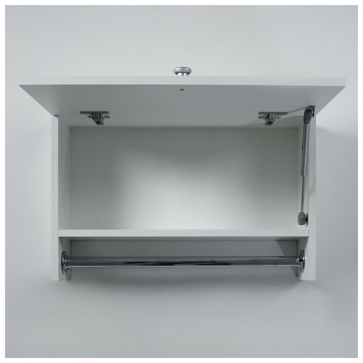 Шкаф подвесной со штангой для полотенец, с дверцами, белый, 60 х 17,4 х 40 см - фотография № 4