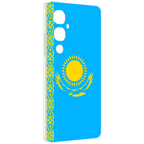 Чехол MyPads флаг Казахстана-1 для Tecno Pova 4 Pro задняя-панель-накладка-бампер чехол mypads герб и флаг казахстана для tecno pova 4 pro задняя панель накладка бампер