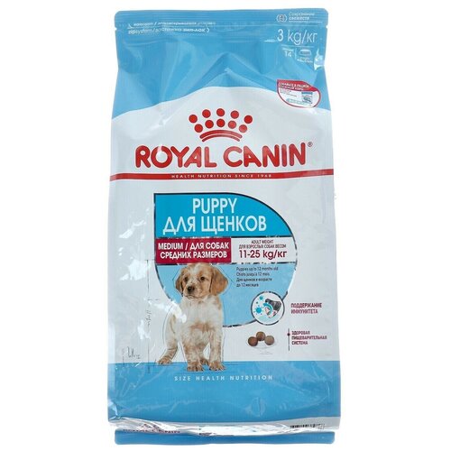 Сухой корм RC Medium Puppy для щенков, 3 кг Royal Canin dailydog puppy medium