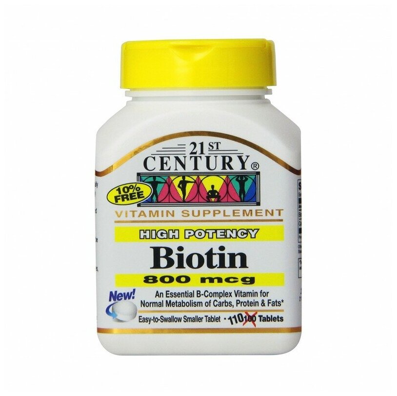 21st Century Biotin 800 мкг 110 таблеток