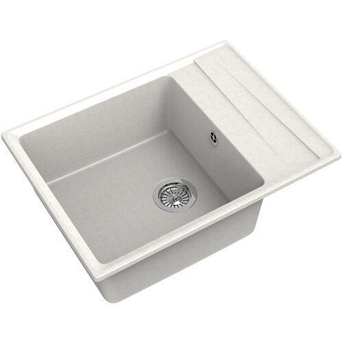 Мойка для кухни врезная 660*500мм чаша+крыло (белый) 660.331 ЭкоМ