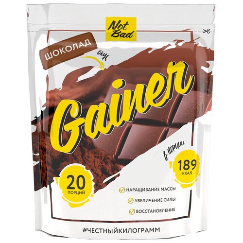 Гейнер NotBad с быстрыми углеводами, 1000 г, шоколад гейнер креатин 2sn gainer creatine 1000г шоколад